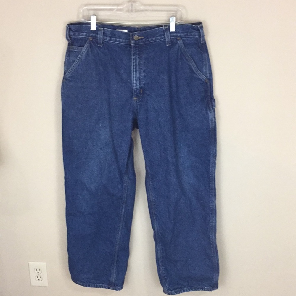 Carhartt Dungaree Fit Loose Original Fit Flannel Lined Carpenter Jeans 38x30